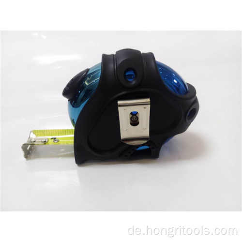 silberfarbenes Auto-Lock-Maßband mit Gummibeschichtung
